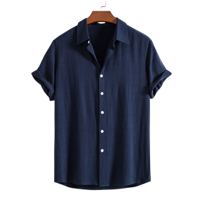 Linen Rayon Blend Button Up Shirt