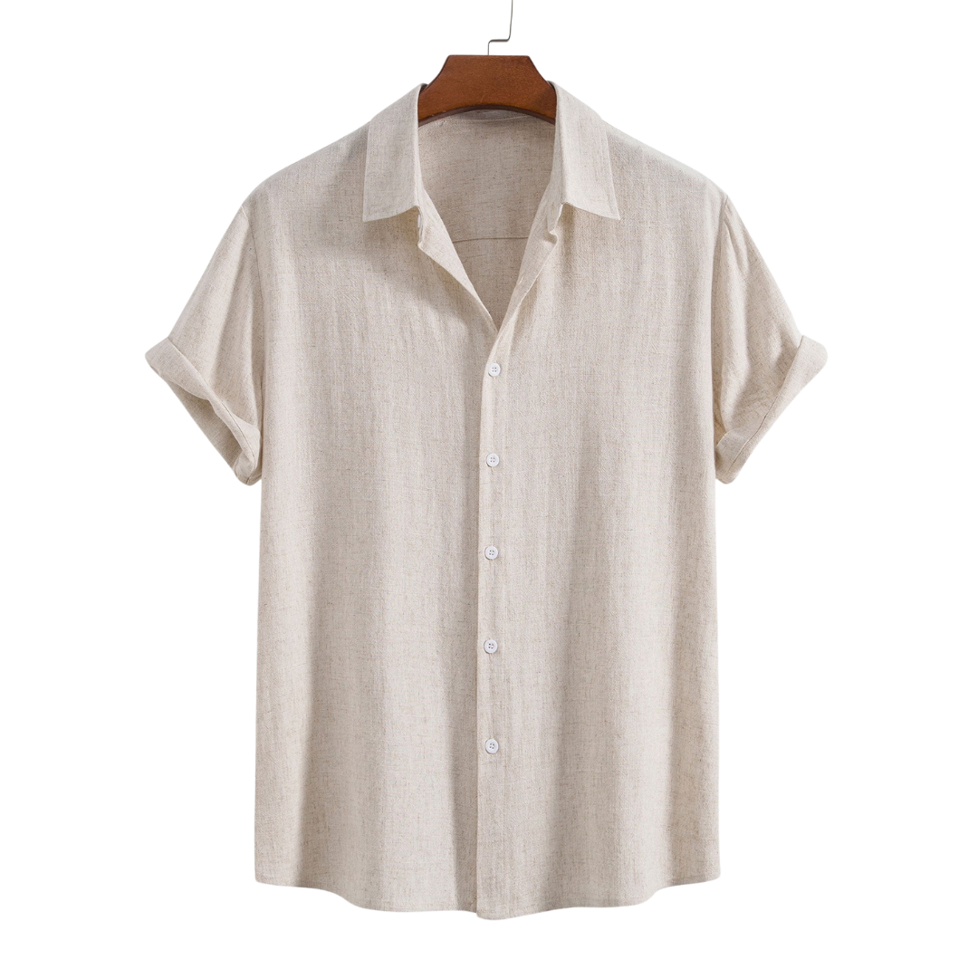 Linen Rayon Blend Button Up Shirt