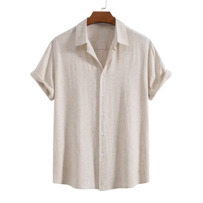 Linen Rayon Blend Button Up Shirt