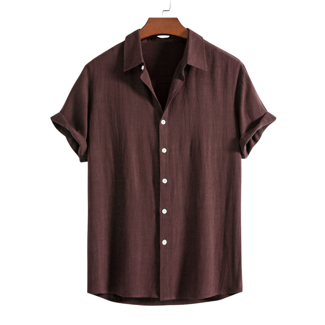 Linen Rayon Blend Button Up Shirt