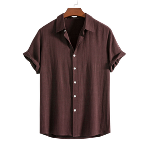 Linen Rayon Blend Button Up Shirt